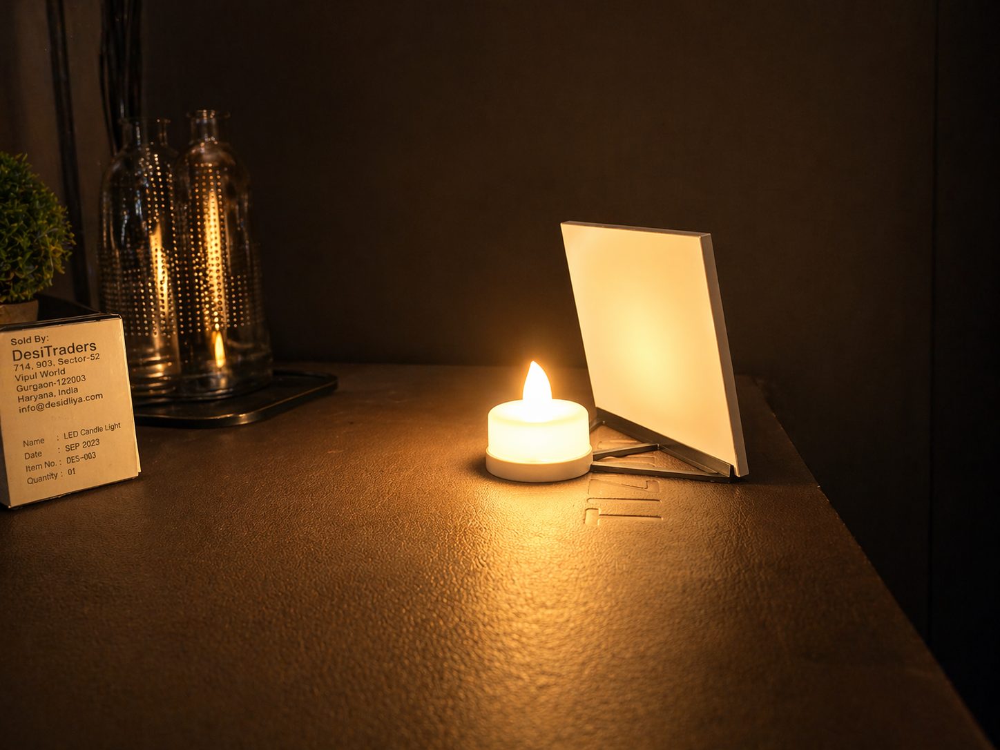 Side profile with tealight
